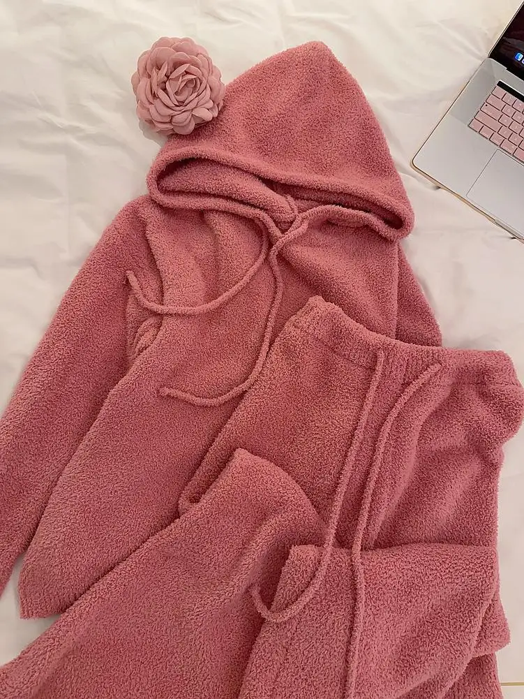 Японские полубархатные пижамы GP женские зимние утолщенные теплые коралловые