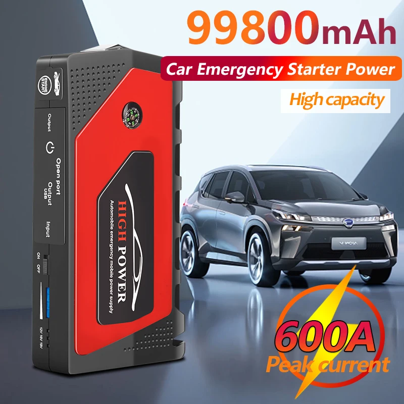 

2022 Hot Sale 99800mAh Portable High Capacity Battery Starter Charger Emergency Booster With LED Emergency Lighting Car Charger