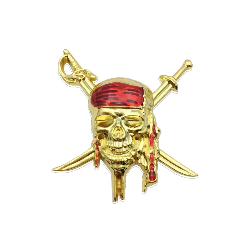NEW 3D Metal Pirates Skull Captain Jack Badge Car Sticker Emblem Tail Decal For Bmw Mercedes Benz Suzuki Mazda Accessories |