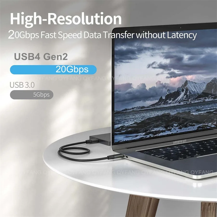 Кабель USB 4 20 Гбит/с 4K 5K 60 Гц USB4 кабель Type C PD 100 Вт сертифицированный для