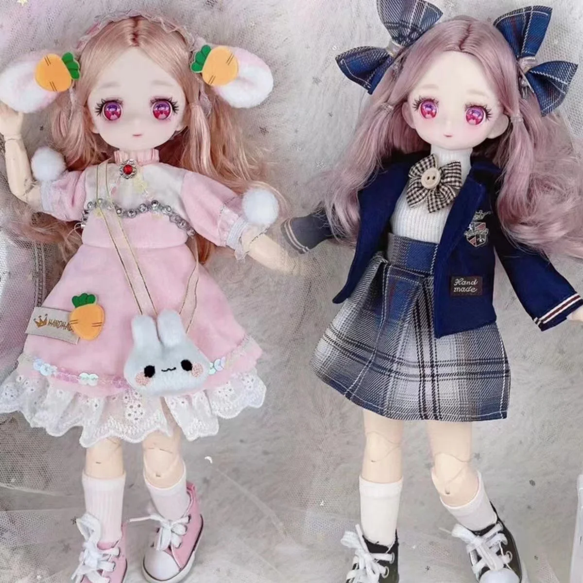 

30cm Kawaii BJD Doll with Fashion Clothes Soft Hair Girl 6 Points Joint Movable Doll Dress Up Girl Toys Birthday Gift Doll New