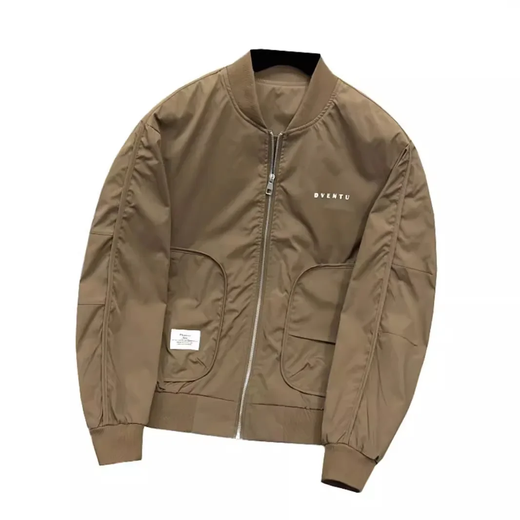 Мужская куртка-бомбер свободного кроя весна-осень повседневная винтажная