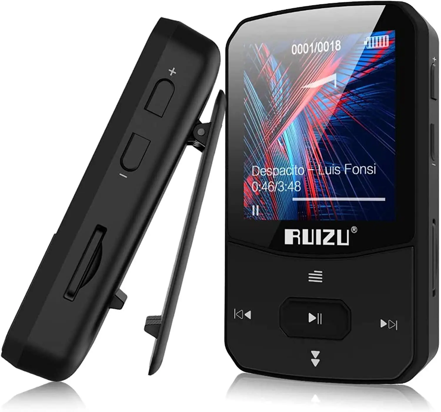 RUIZU X52 Sport Bluetooth MP3 Player Portable Clip Mini Walkman With Screen Support FM,Recording,E-Book,Clock,Pedometer Radio
