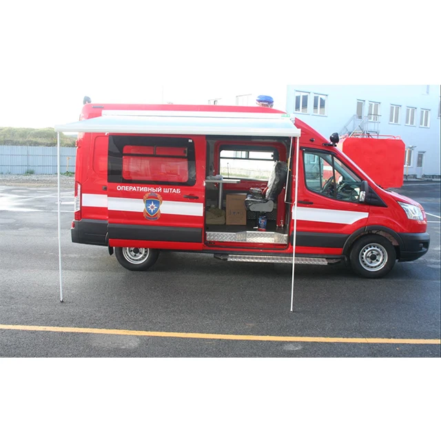 Переносной выдвижной моторизованный тент для автофургона