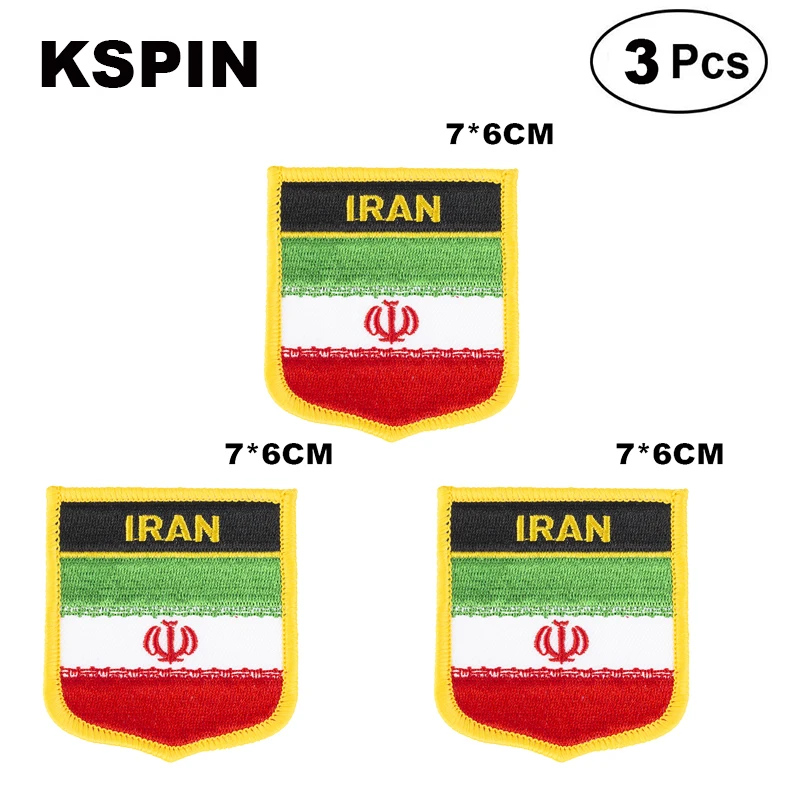 

Iran Shiled Shape flag patches national flag patches for Cothing DIY Decoration