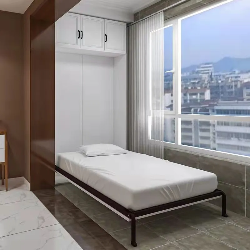 

Space Saving modern folding single murphy bed with desk mechanism Hardware Kit metal wall bed frame