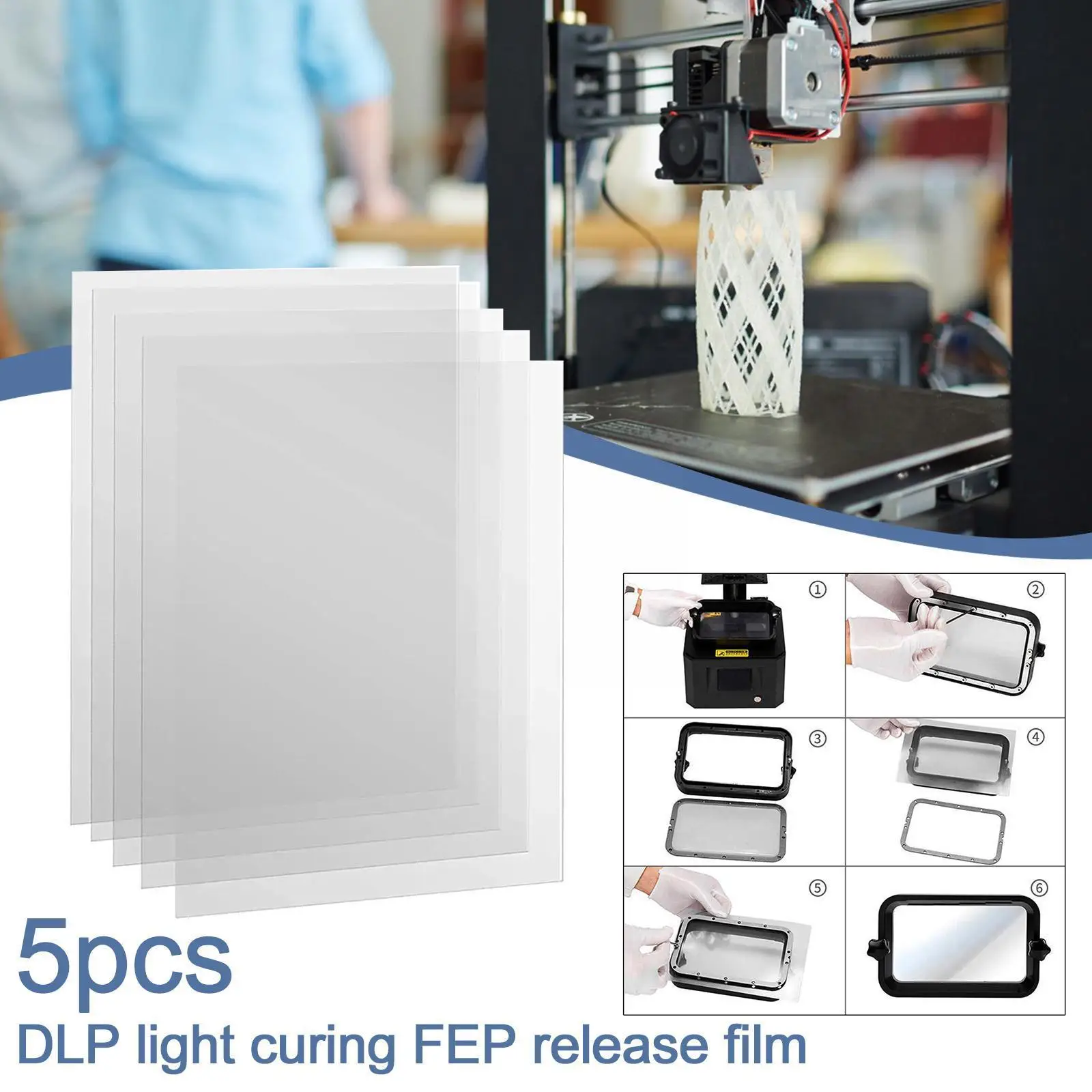 

5 шт. для светильник льного освещения аксессуары для 3D-принтера выпуск пленки модель выпуска пленка Sla/dlp/lcd 3D-принтер Fep пленка 200x14 H5w0