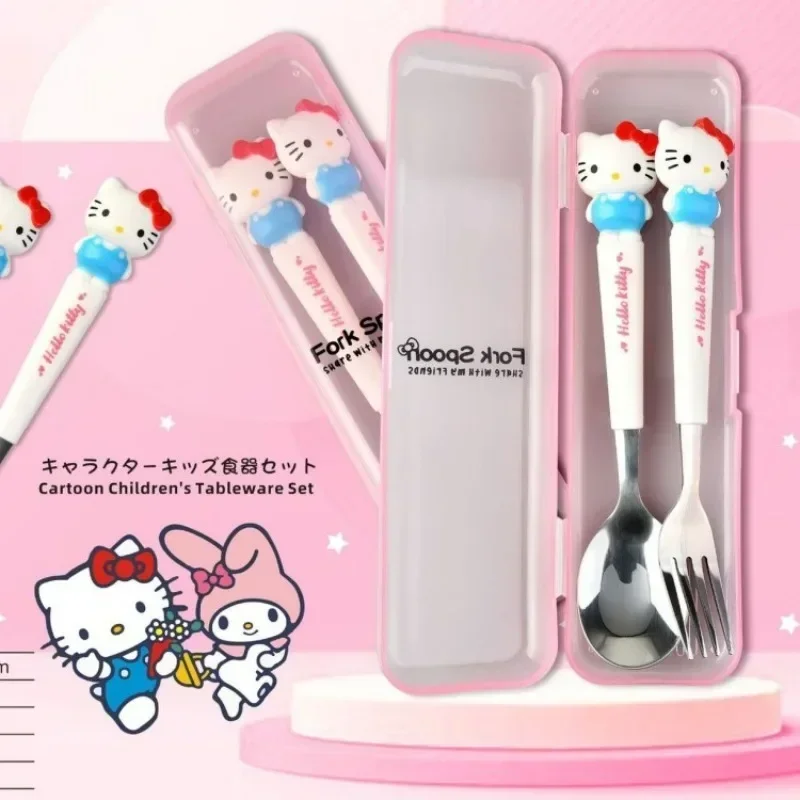 Sanrio Hello Kitty посуда мультфильм аниме милый Cinnamoroll Kuromi My Melody Pom Purin детская вилка