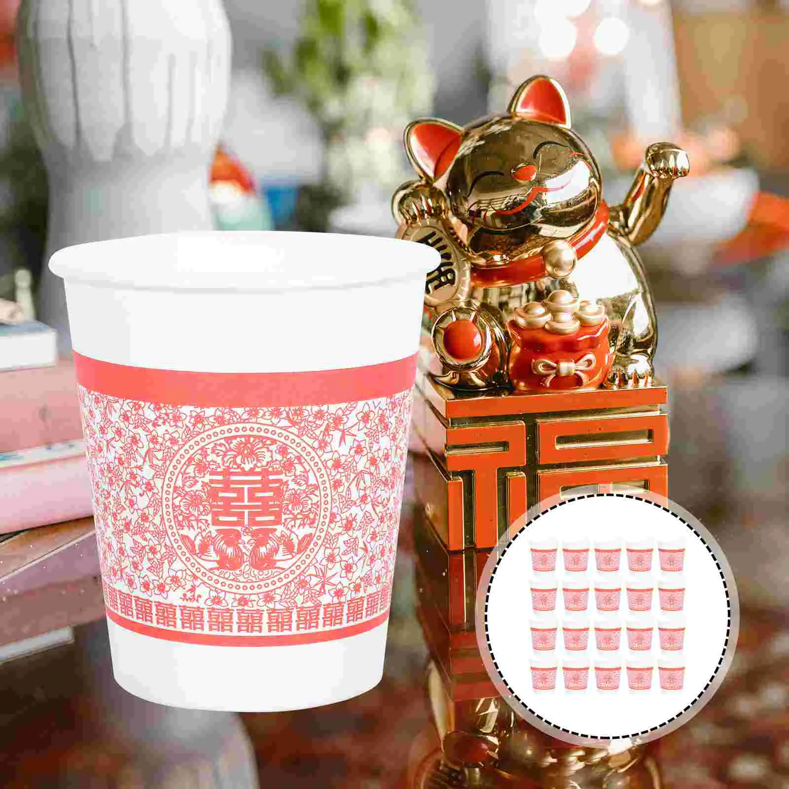 

Cups Paper Wedding Party Disposable Tea Chinese Coffee Cup Hot Drinking Beverage Serving Redmug Birthday Holder Water Tableware