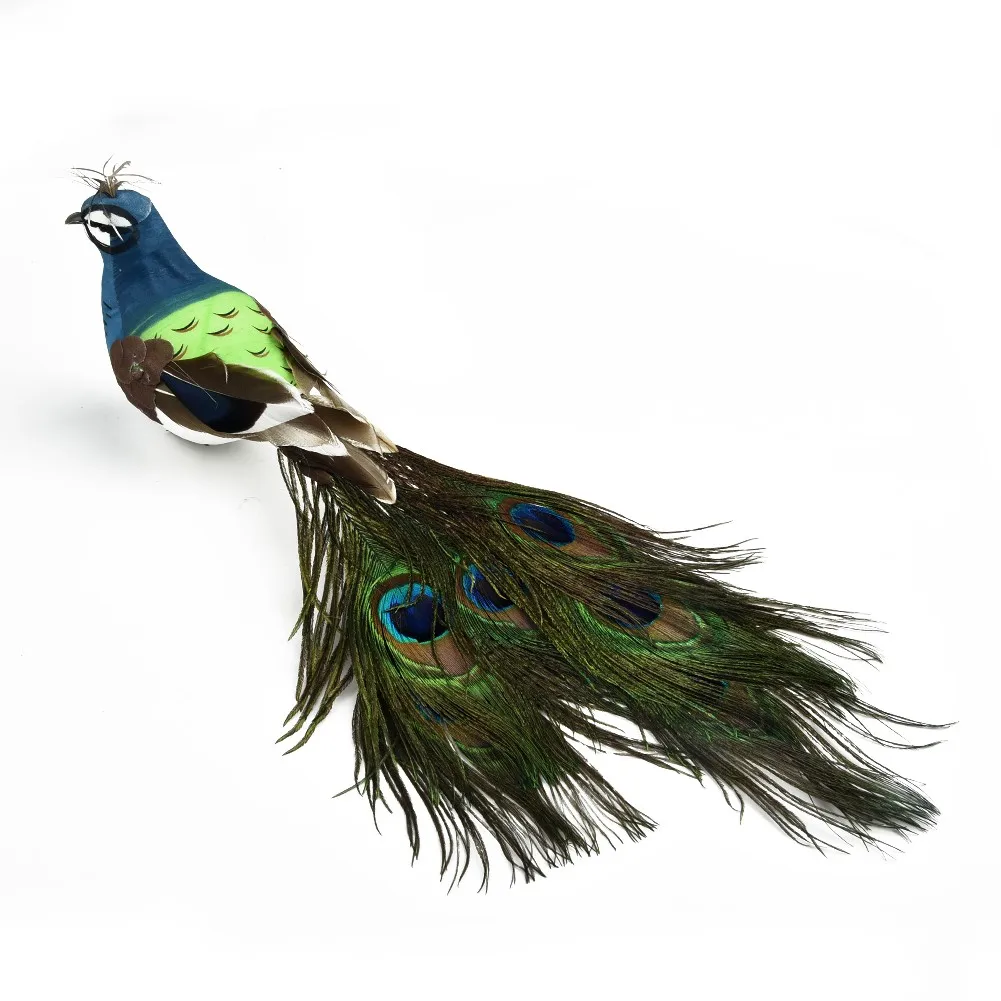 Садовые украшения искусственный Павлин птица из перьев реалистичный сад
