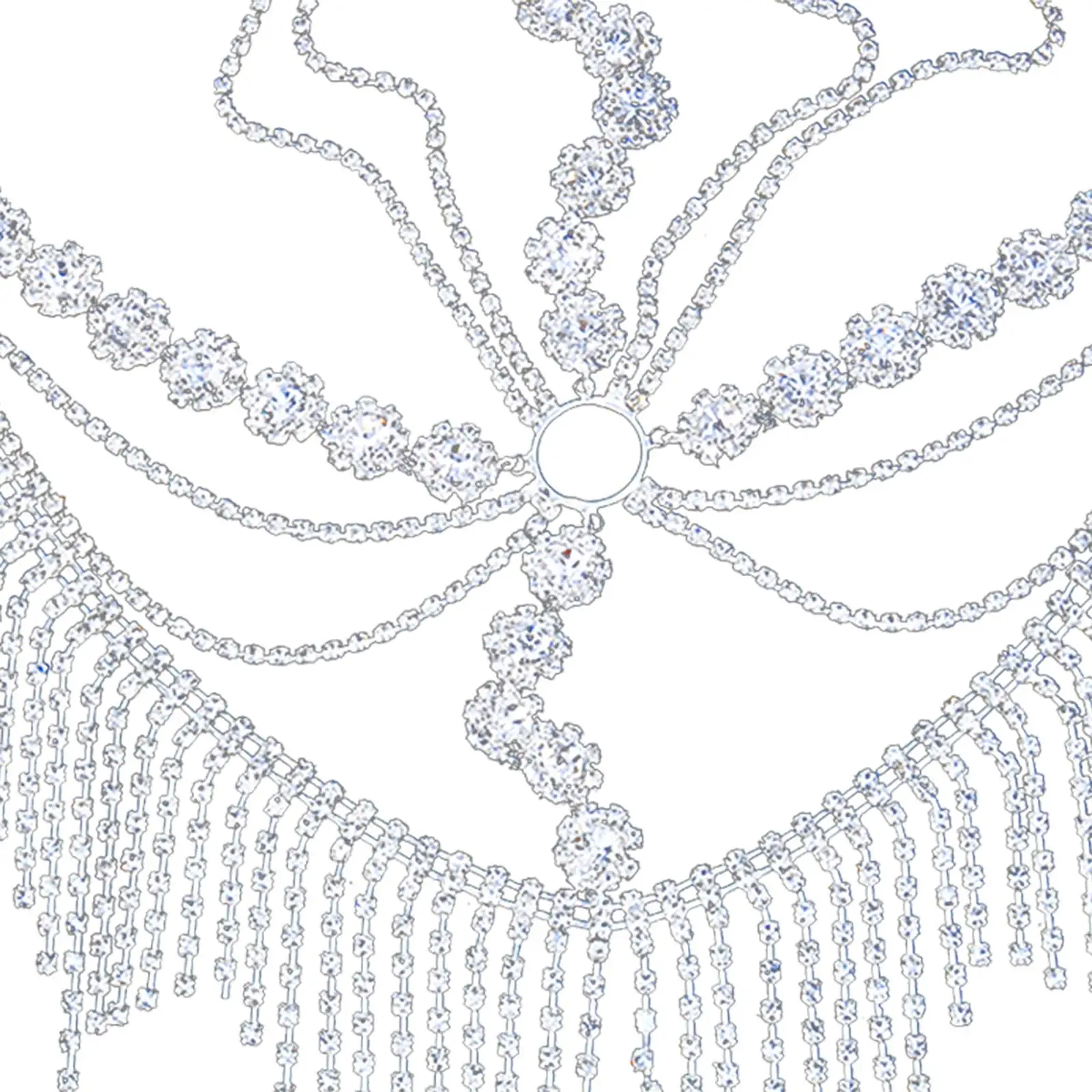 Косплей Головной убор с кисточками Маска со стразами Цепочка Костюм Голова