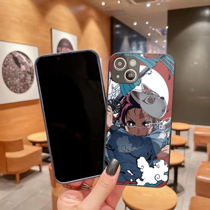 

Чехол Kamado Nezuko Kimetsu No Yaiba для телефона IPhone 14 13 12 11 Pro Max X XR XS 8 7 Plus, чехол из жидкого стекла