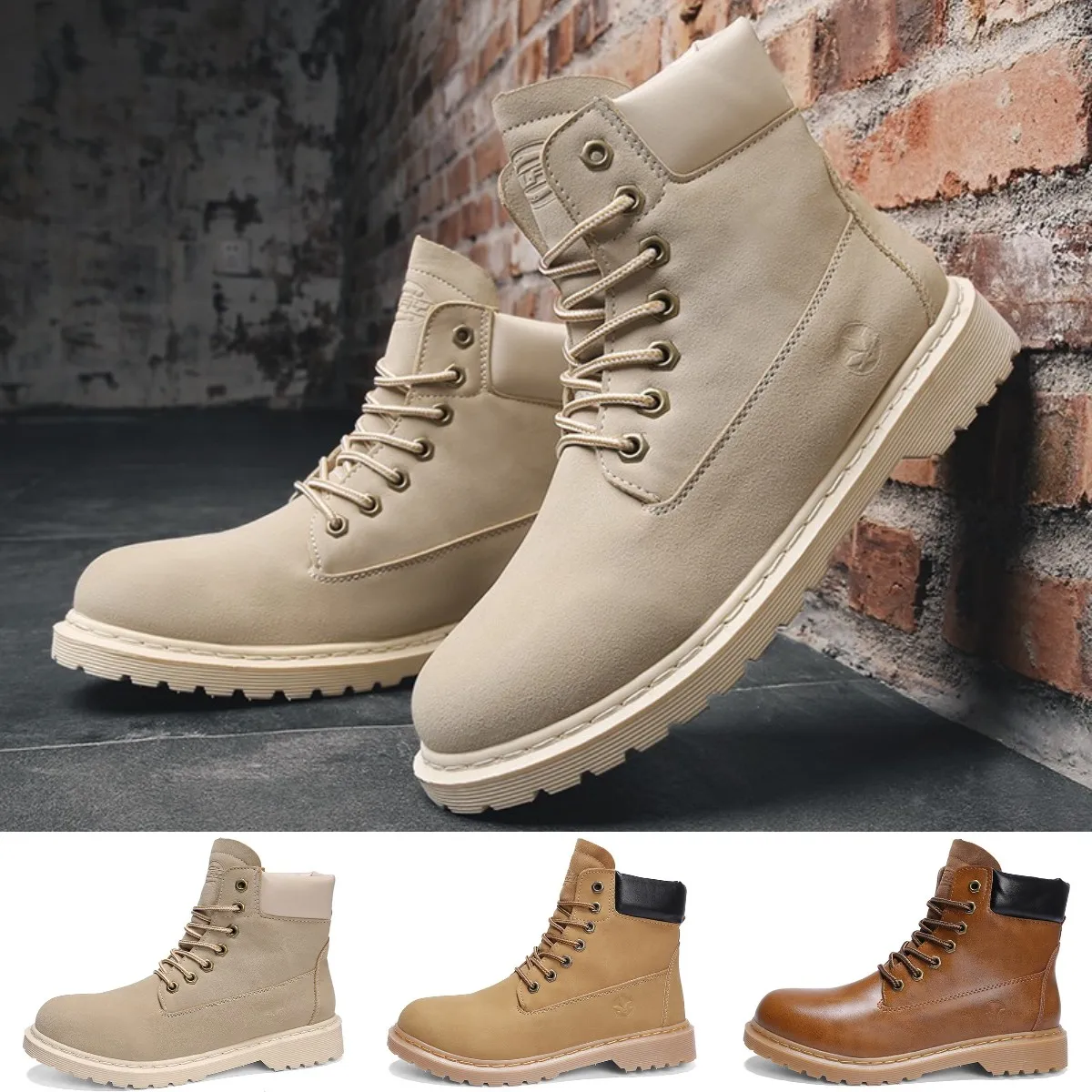 Brand Autumn Winter Mens and Womens Hiking Boots Warm Snow Boots Tooling Boots Retro Short Boots Casual Shoes Men's Martin Boots