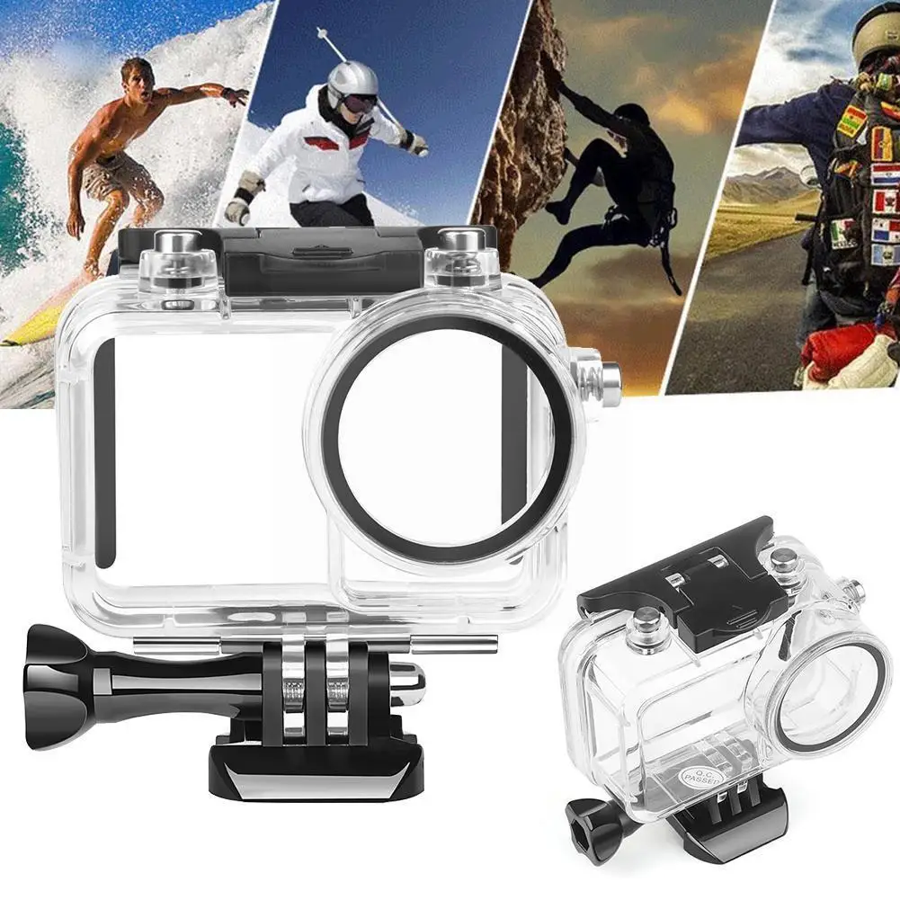 

Underwater Waterproof Housing Diving For Osmo Action Protector Cover With Buckle Basic Mount & Screw Action Camera Y7b7
