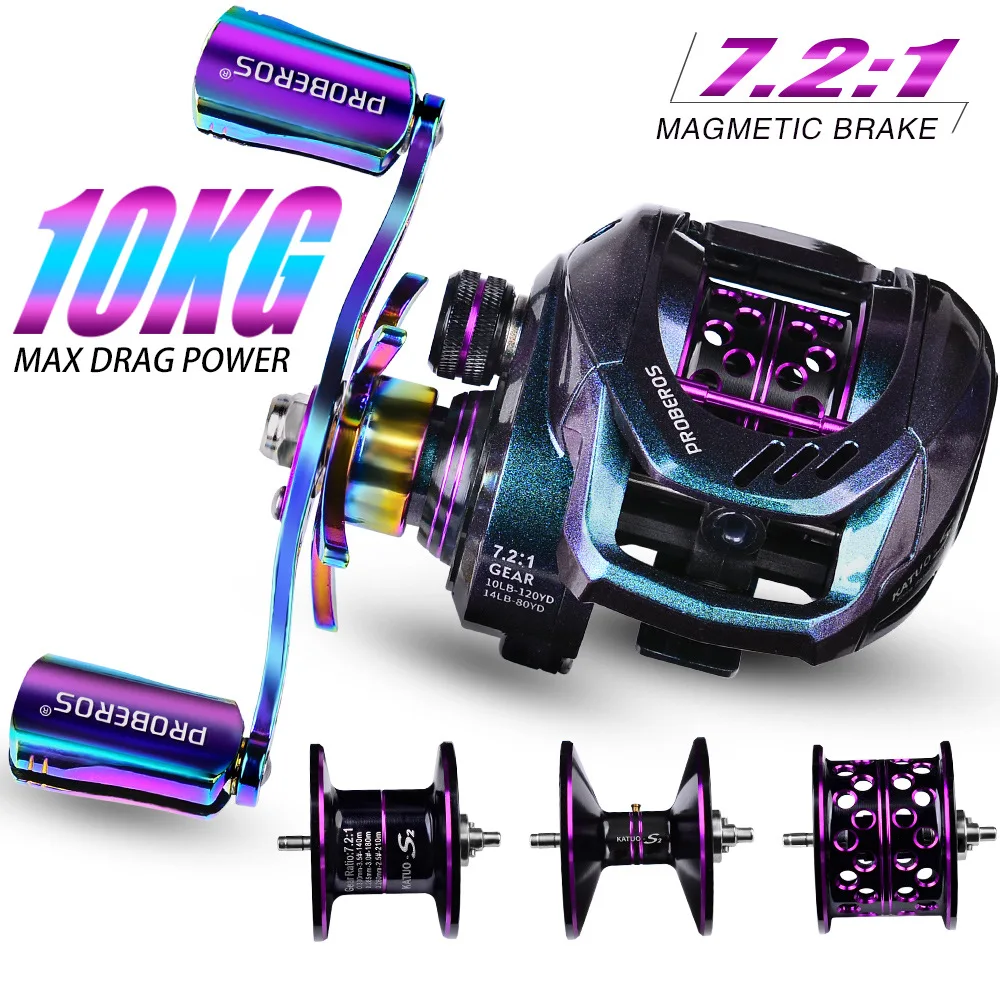 Metal water drop wheel micro-objects Universal deep wire Cup fishing wire wheel 7.2:1 colorful sea fishing fishing fishing wheel