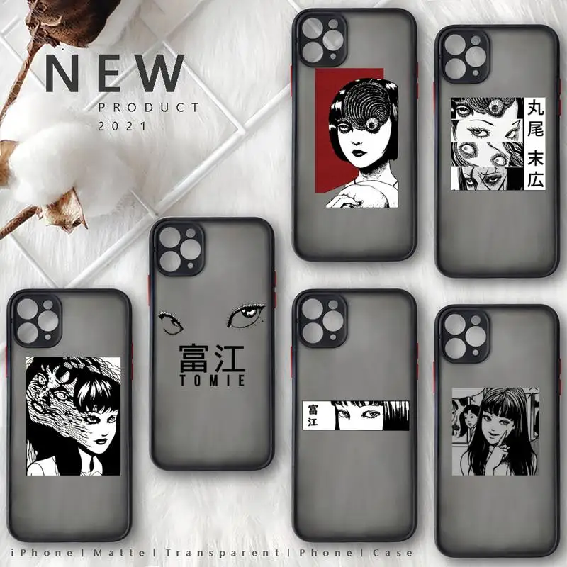 

Junji Ito Japanese Horror comie Phone Case For iphone 13 12 11 8 7 plus mini x xs xr pro max matte transparent cover