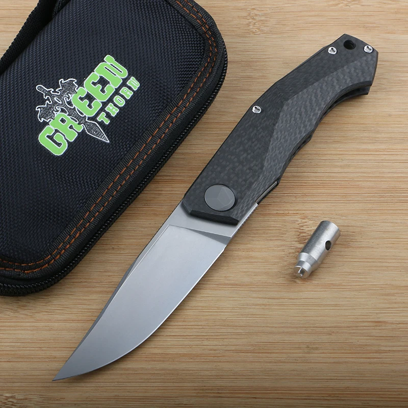 зеленый шип PERO складной нож VG10 лезвие + углеродное волокно ручка полевой