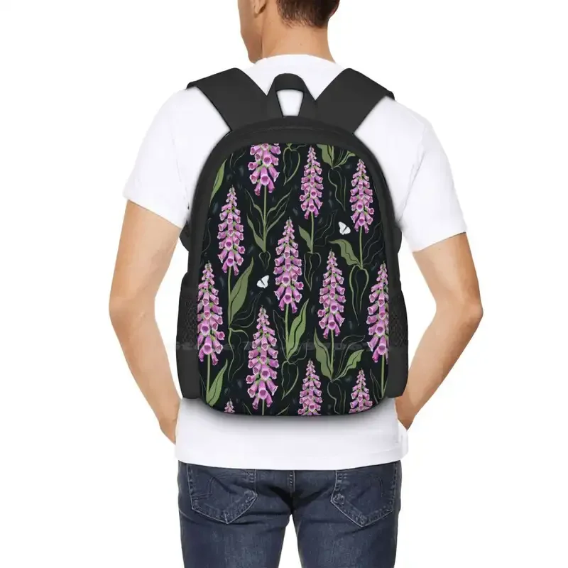 Foxgloves Pattern Лидер продаж Школьный рюкзак Модные сумки Сад Ботанический узор