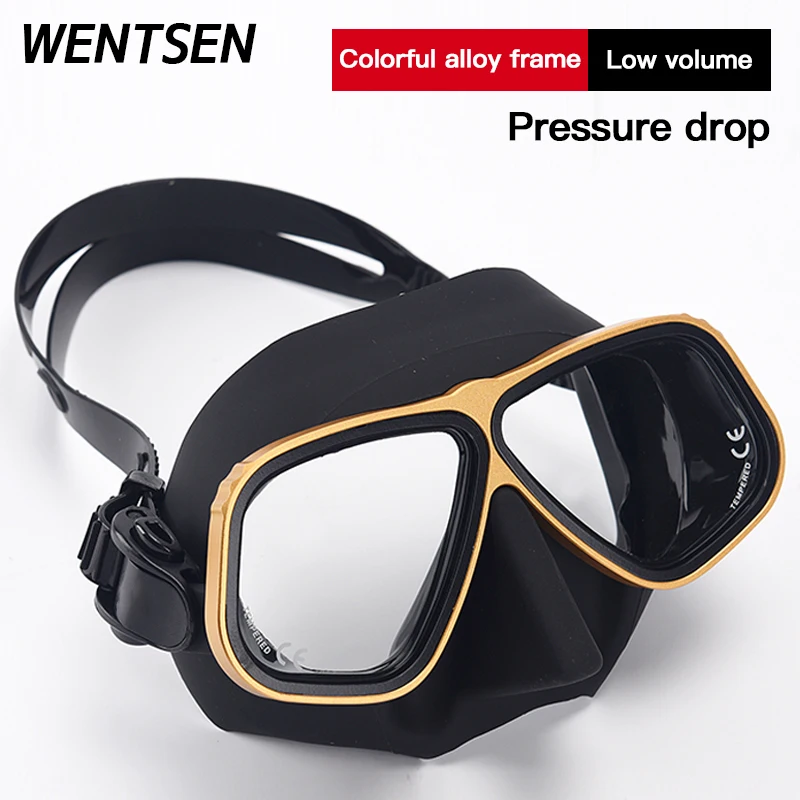 

NEW Color Alloy frame free diving goggles scuba full face mask wet tube kit Snorkeling equipment Ultra low volume Free-dive