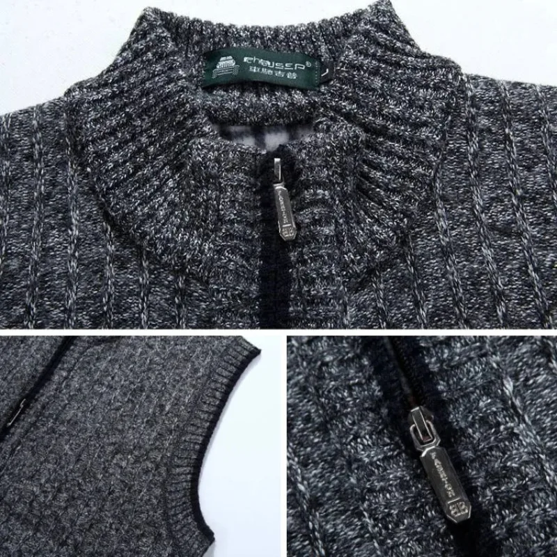 Мужской теплый жилет с воротником-стойкой приталенная куртка на молнии