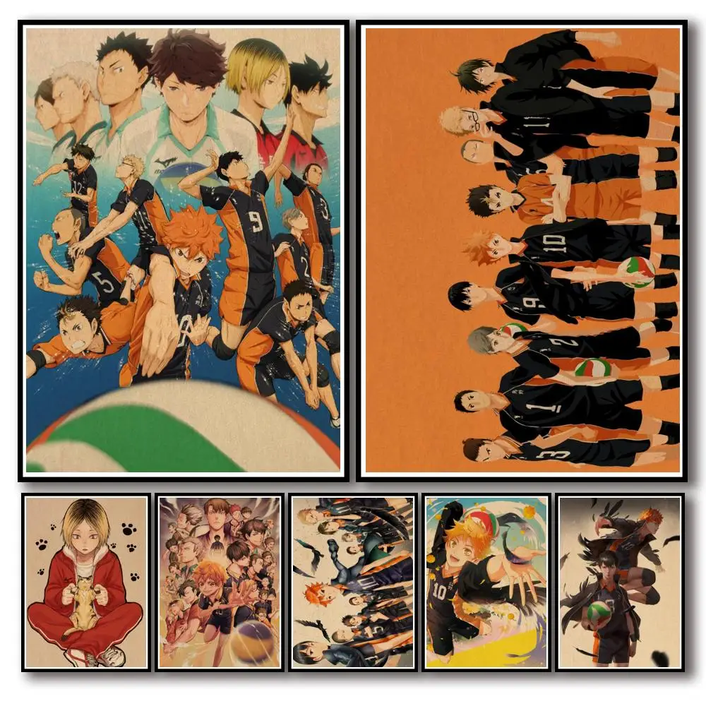 

50 Дизайнов аниме Haikyu! Наклейка на стену для дома и бара