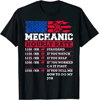 american flag funny mechanic hourly rate happy labor day t shirt
