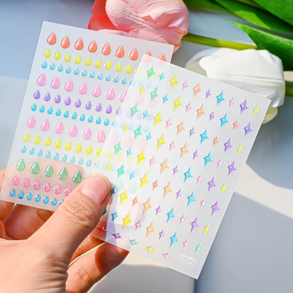 

1pcs 5D Jelly Cartoon Graffiti Nail Art Stickers Sweet Cherry Music Notation Nail Decals Self-adhesive Manicure Decoration Decal