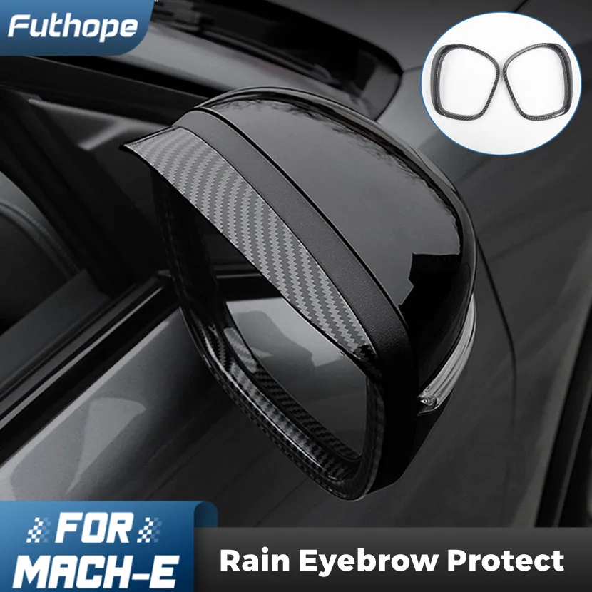 Futhope Rain Eyerow Protect Scratch-resistant decoration Rearview Mirror Rain Eyebrows For Ford Mustang MACH-E 2021 2022