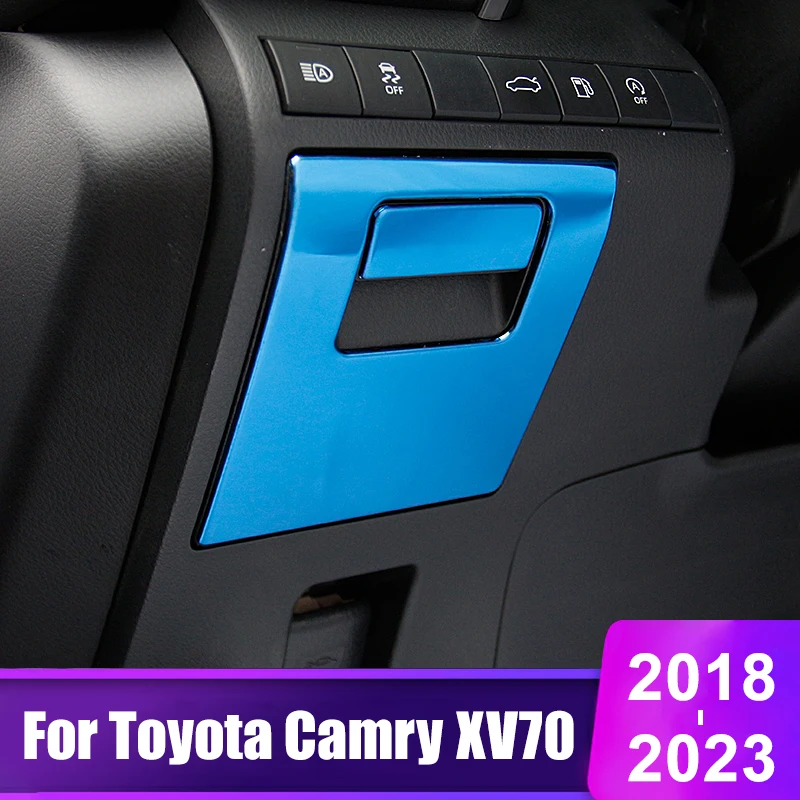 

Car Driver Side Storage Box Trim Cover For Toyota Camry 70 XV70 Hybrid 2018 2019 2020 2021 2022 2023 Stainless Steel Accessories