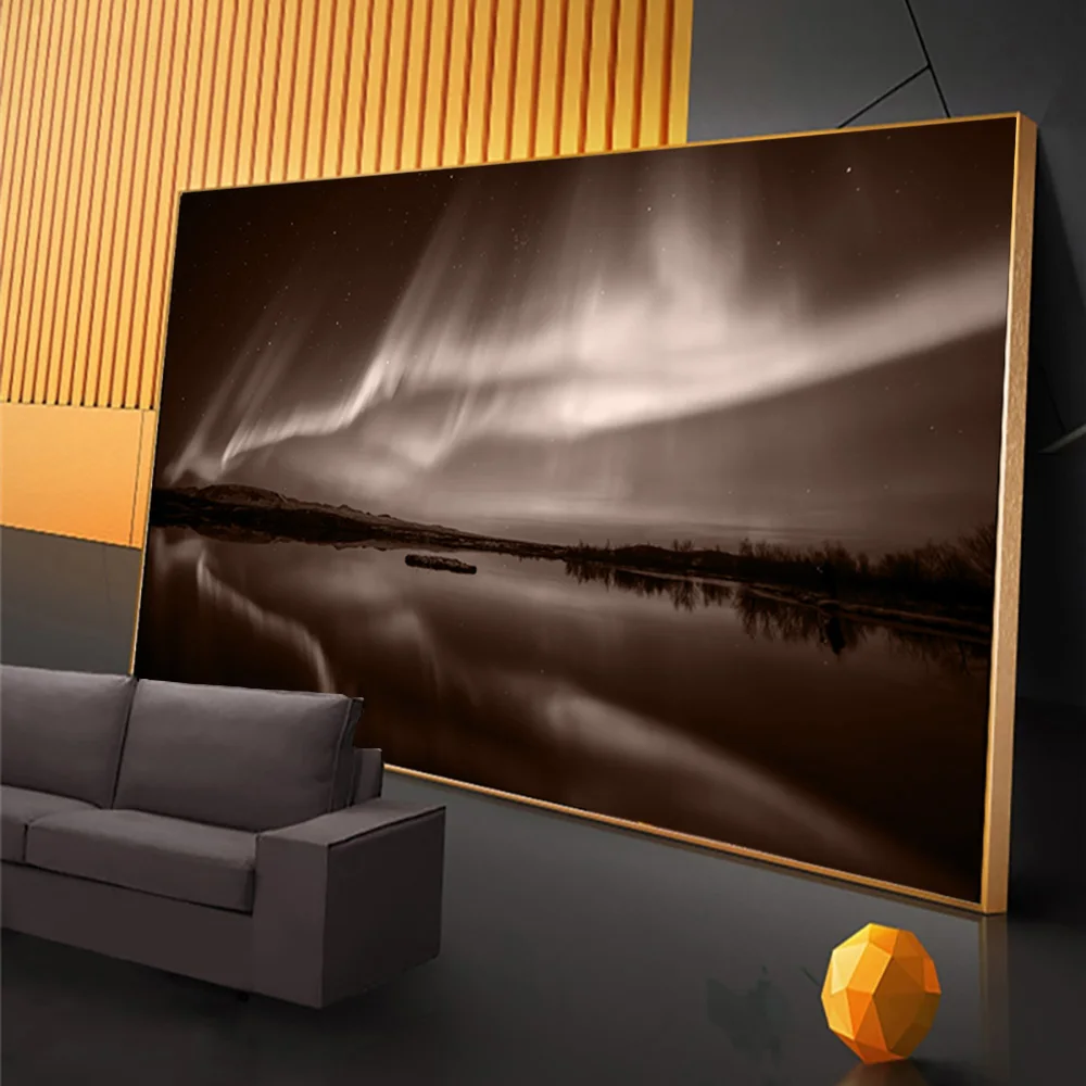 

Beautiful Northern Lights Wall Art Painting On Canvas Prints Aurora Borealis Home Decor Poster Pictures For Living Room Cuadros