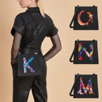 adjustable crossbody square bags 2022 women commuter messenger case fashion shoulder casual dinner bag paint lettern pattern