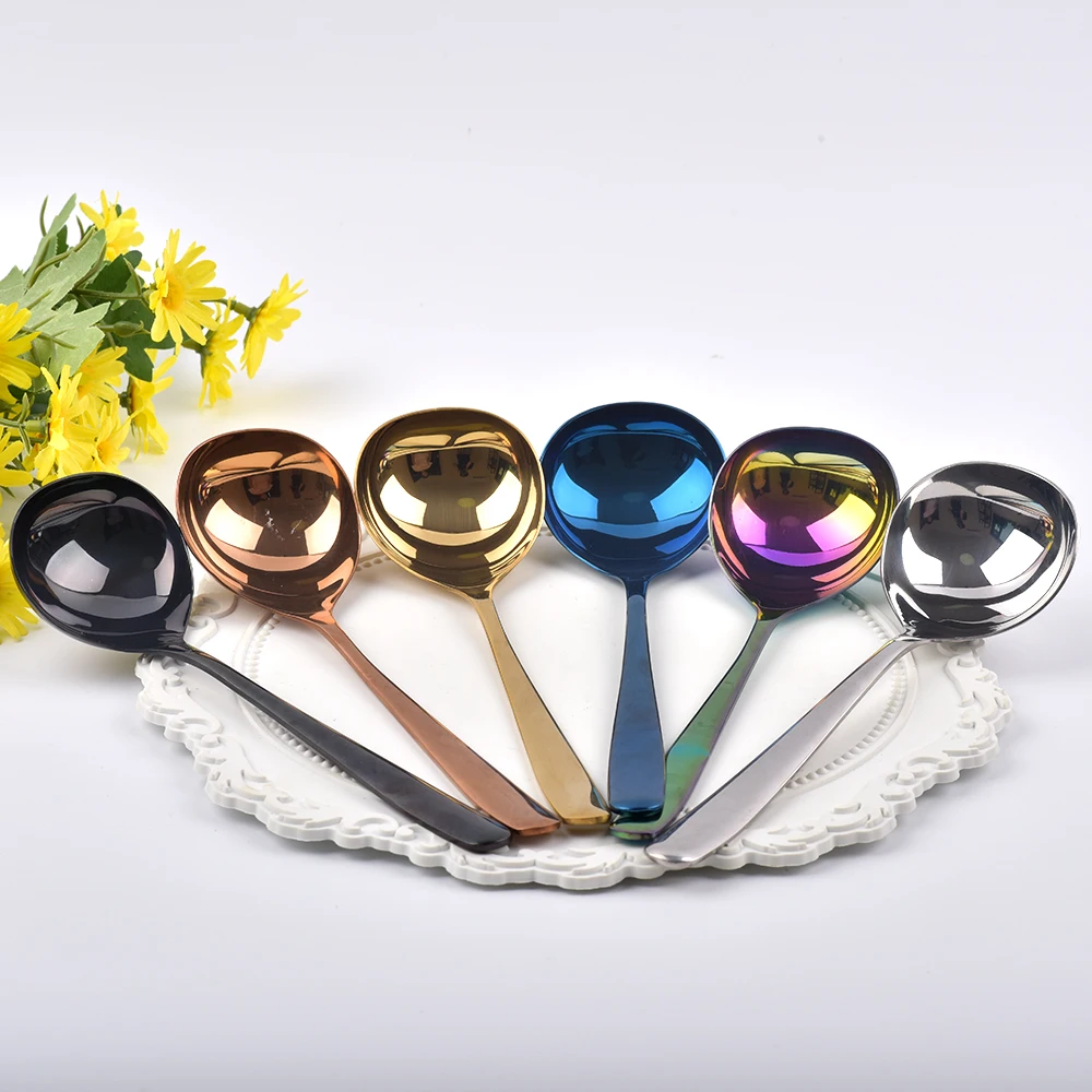

1Pcs 304 Stainless Steel Spoon Family Soup Spoon Stainless Steel Kitchen Cooking Spoon