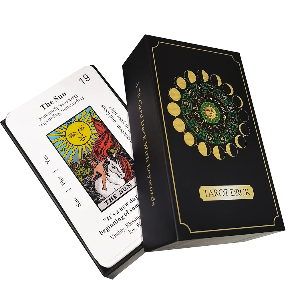 

New Tarot High Quality Cards Dnd Deck Box 12x7cm Big Size Unique Predictions Black Moon Divination Classic Astrologia