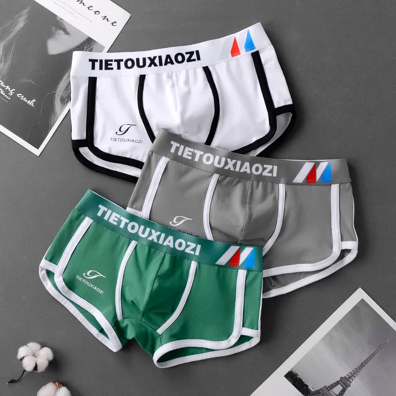 3 Pieces Mens Boxer Shorts Fashion Cotton Mens Underwear Boxers Summer Mid Waist Underpants Breathable Mans Panties