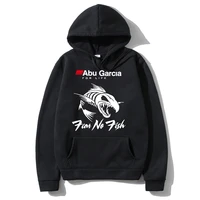 abu garcia for life fear no fish vintage print hoodie unisex loose black sweatshirt men women quality hoodies male streetwear
