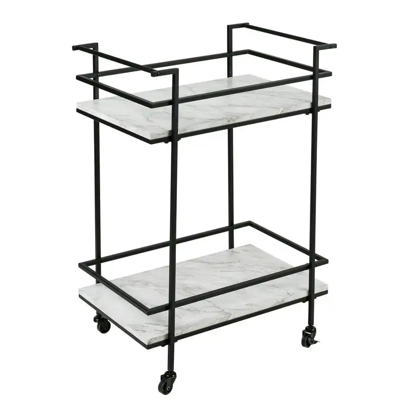 

2-Tier Bar Cart, Faux Marble