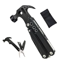 multifunctional claw hammer outdoor portable emergency survival hammer stainless steel auto safety hammer black