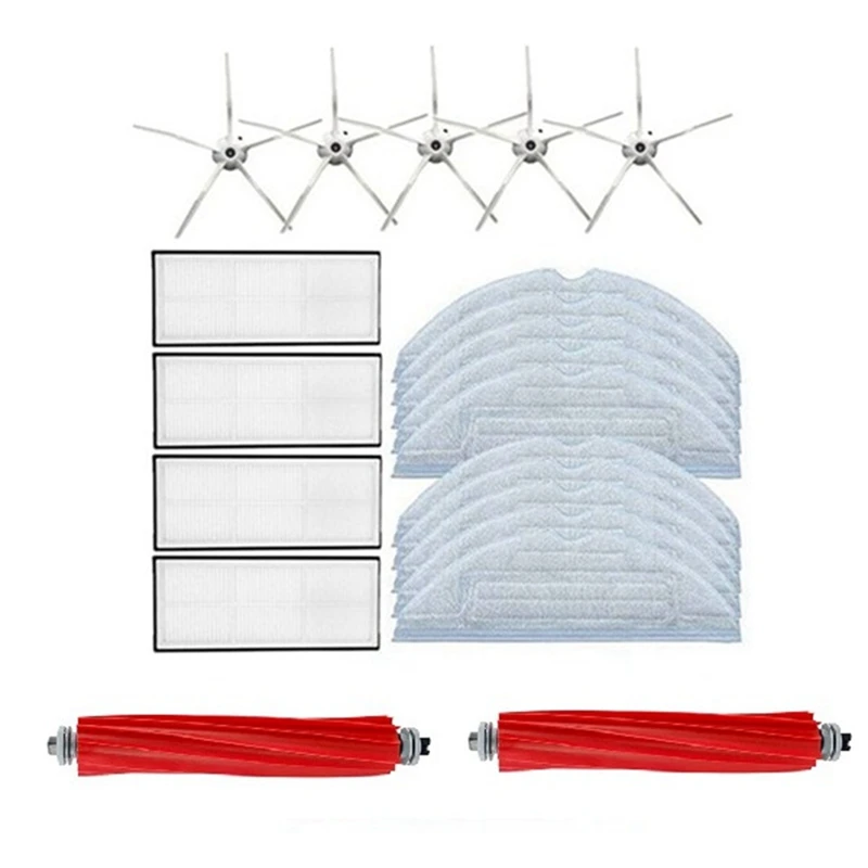 

Запчасти для пылесоса Xiaomi Roborock S7 T7S T7S PLUS, основная и боковая щетки, фильтр НЕРА, насадка на швабру