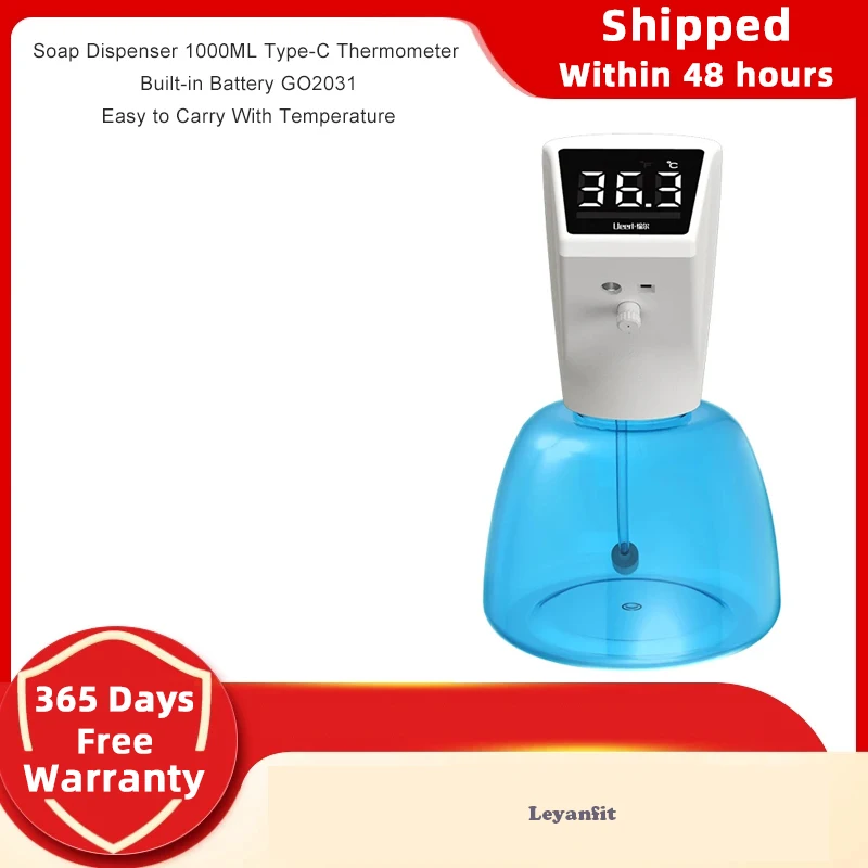 

Soap Dispenser 1000ML Type-C Thermometer Hand Sanitizer Spraying Machine Automatic Internal Built-in Battery Home Accessories