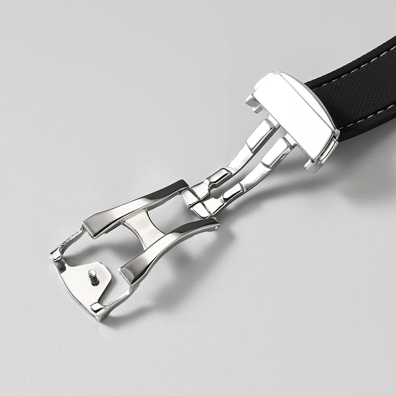 Подходит для Cartier Tank Santos Omega Swatch, универсальный резиновый быстросъемный ремешок FKM 20 мм 21 мм 22 мм со складной пряжкой Omega (art.: 3920d0571df35) - 3920d0571df35