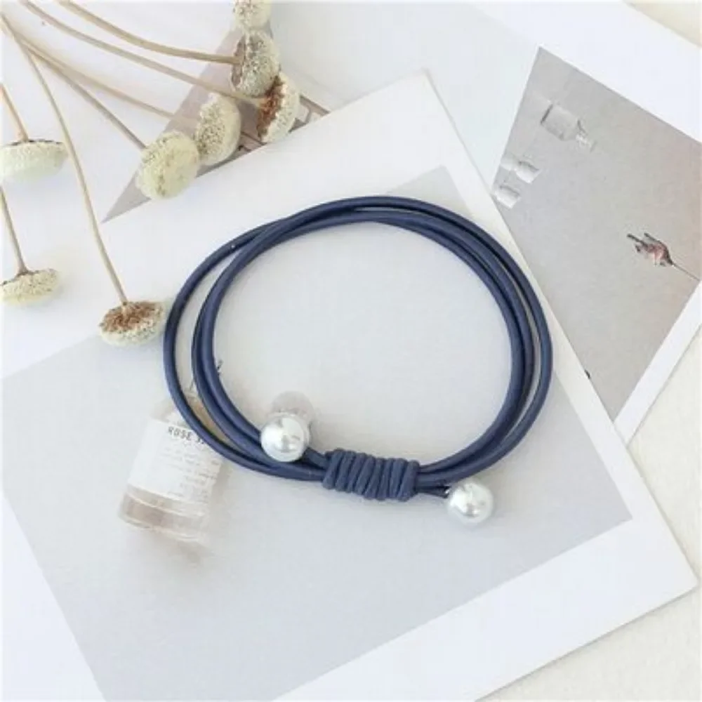 Эластичная веревка для волос с жемчугом и бисером резиновый ремешок круглой