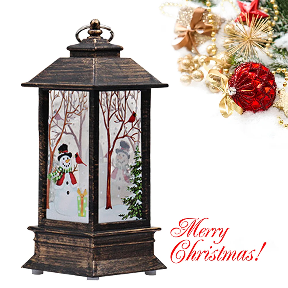 

Lantern Christmaslanterns Globe Snowindoor Led Powered Lighted Decorative Snowman Glittering Decor Hanging Decorations