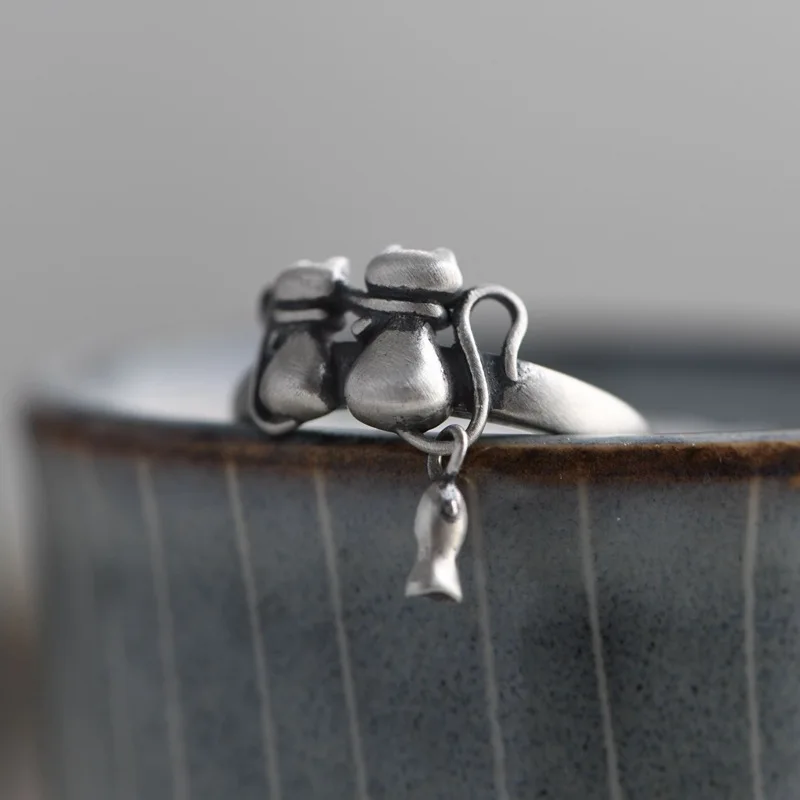 Романтическое кольцо в виде пары котов для женщин ювелирные изделия винтажная