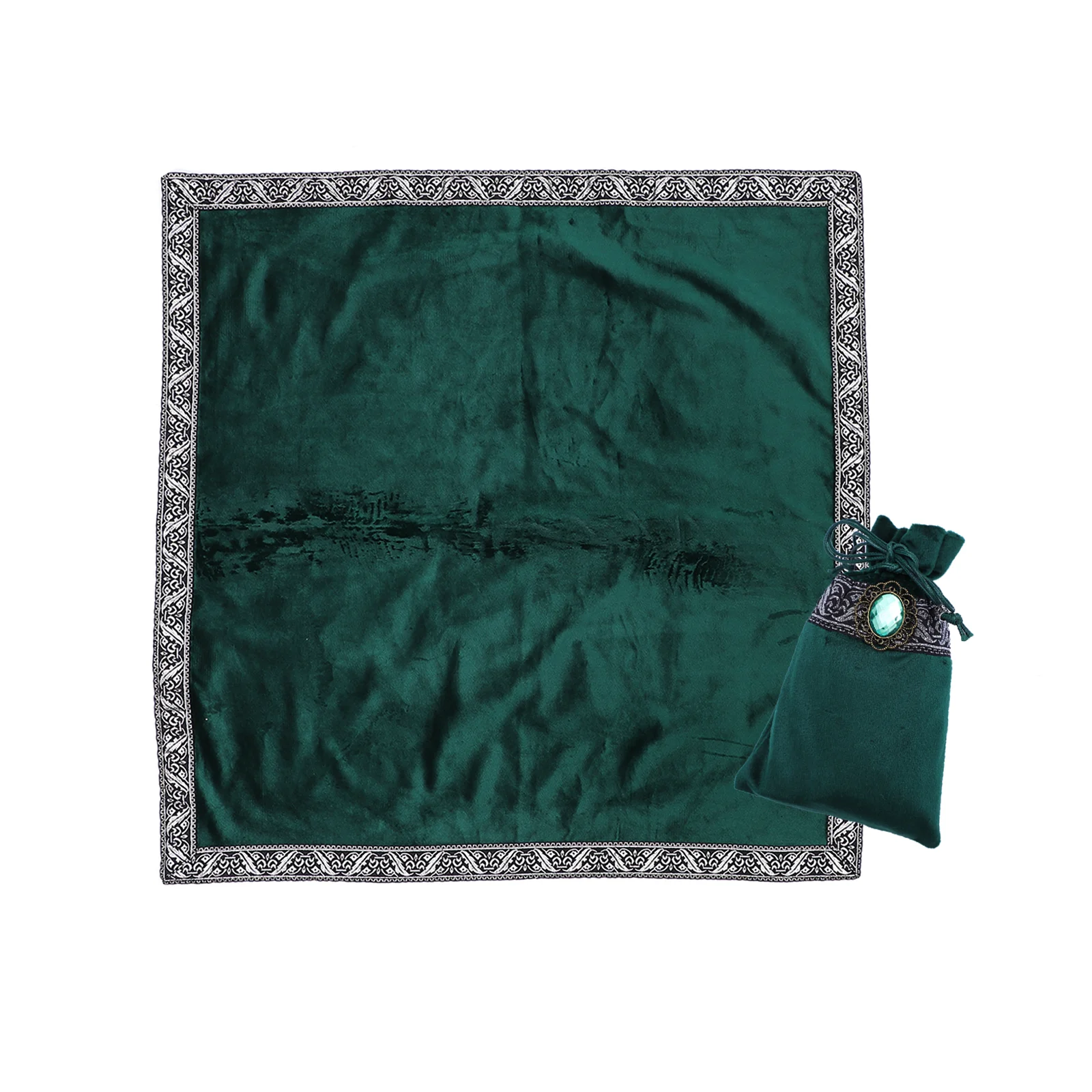 

1 Set Thicken Velour Premium Green Table Cover Tablecloth for Cards Party