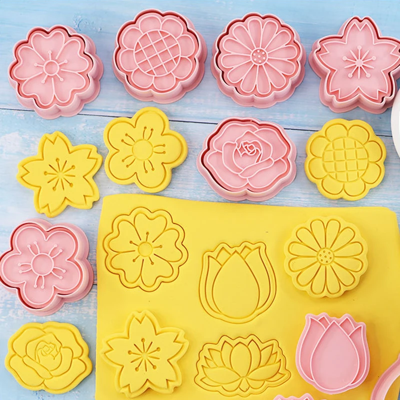 

8pcs/set Flower Cookie Cutter Mould DIY Floral Mold Fondant Baking Tool Summer Birthday Baby Shower Dessert Kitchen Supplies