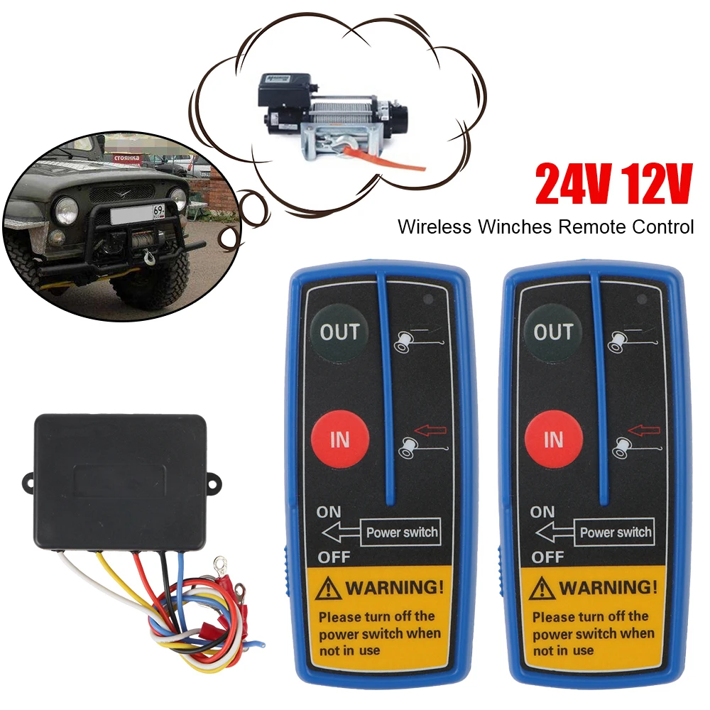 

Electric Winch Remote Control Wireless Auto Accessories Dual Handset Switch Controller For Jeep ATV SUV Trailer 24V 12V