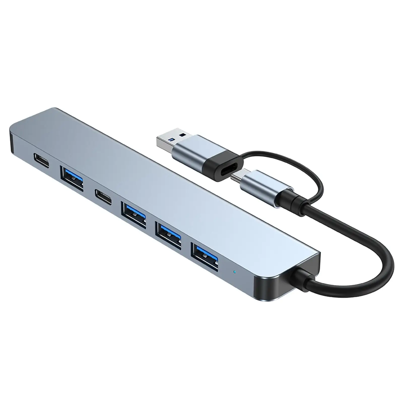 

USB-концентратор 7 в 1, алюминиевый сплав, 4 порта USB, 5 Гбит/с