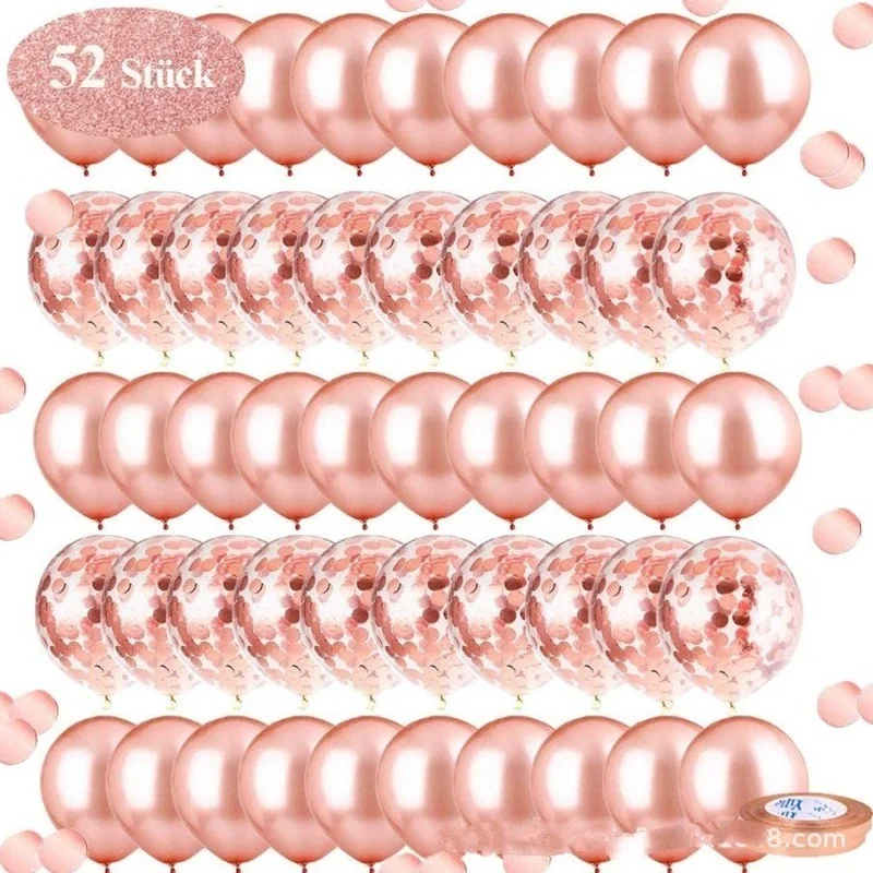 Дешевые 52 шт. 12 &quotРозовый набор воздушных шаров на день рождения помолвку