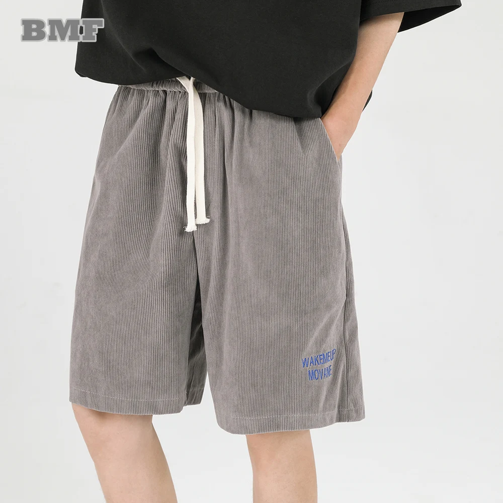 

2022 Летние повседневные вельветовые шорты с вышивкой, уличная одежда, облегающие пляжные шорты, корейские штаны в стиле хип-хоп для пар, одеж...