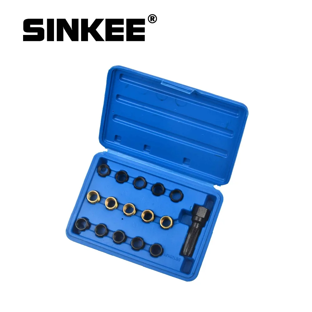 

16 Pcs M14x1.25 Spark Plug Rethread Thread Repair Tools Kit